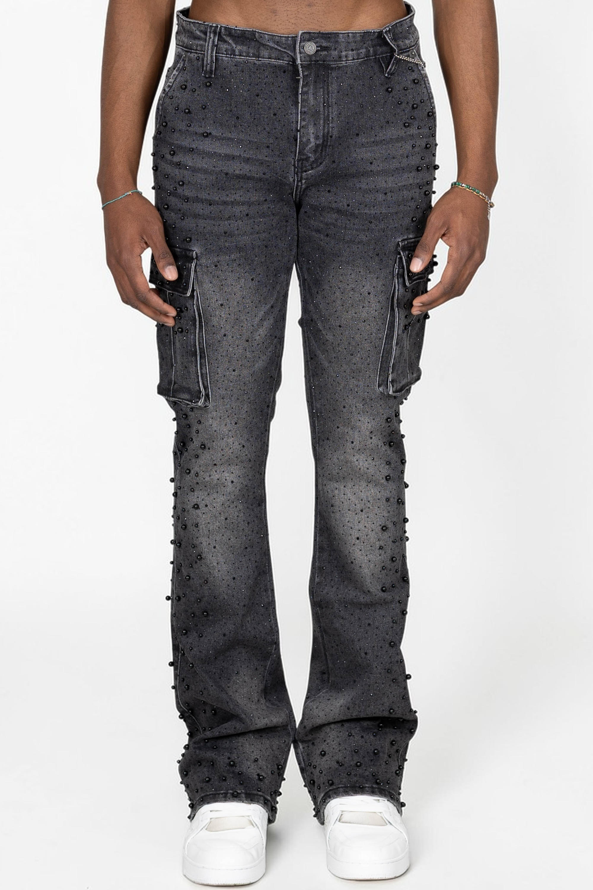 PAPER MONEY - JEANS PEARL CRYSTAL NERO