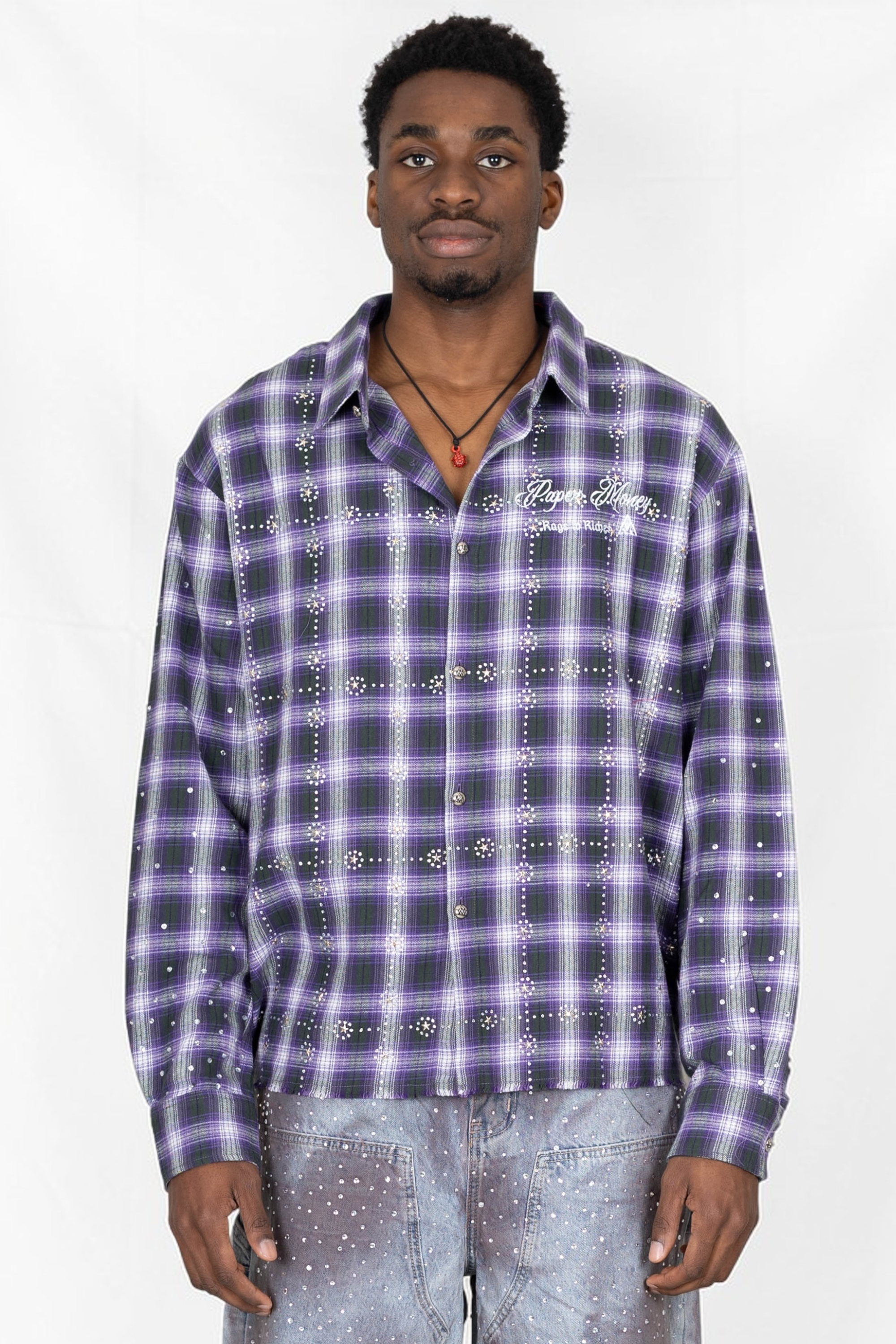 PAPER MONEY - RHINESTONE FLANNEL VIOLA
