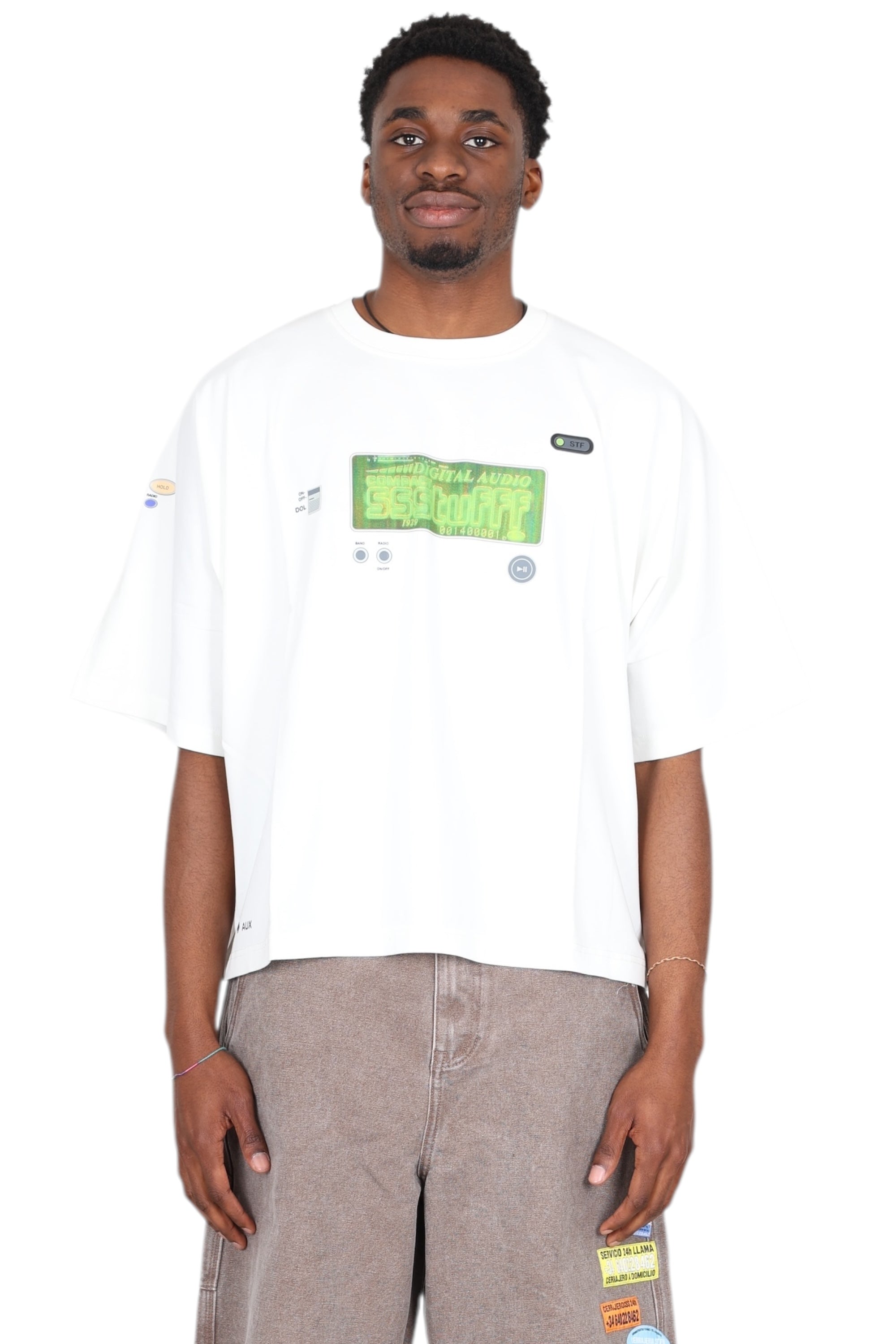 SSSTUFFF - T SHIRT CYBER COMPACT BIANCO