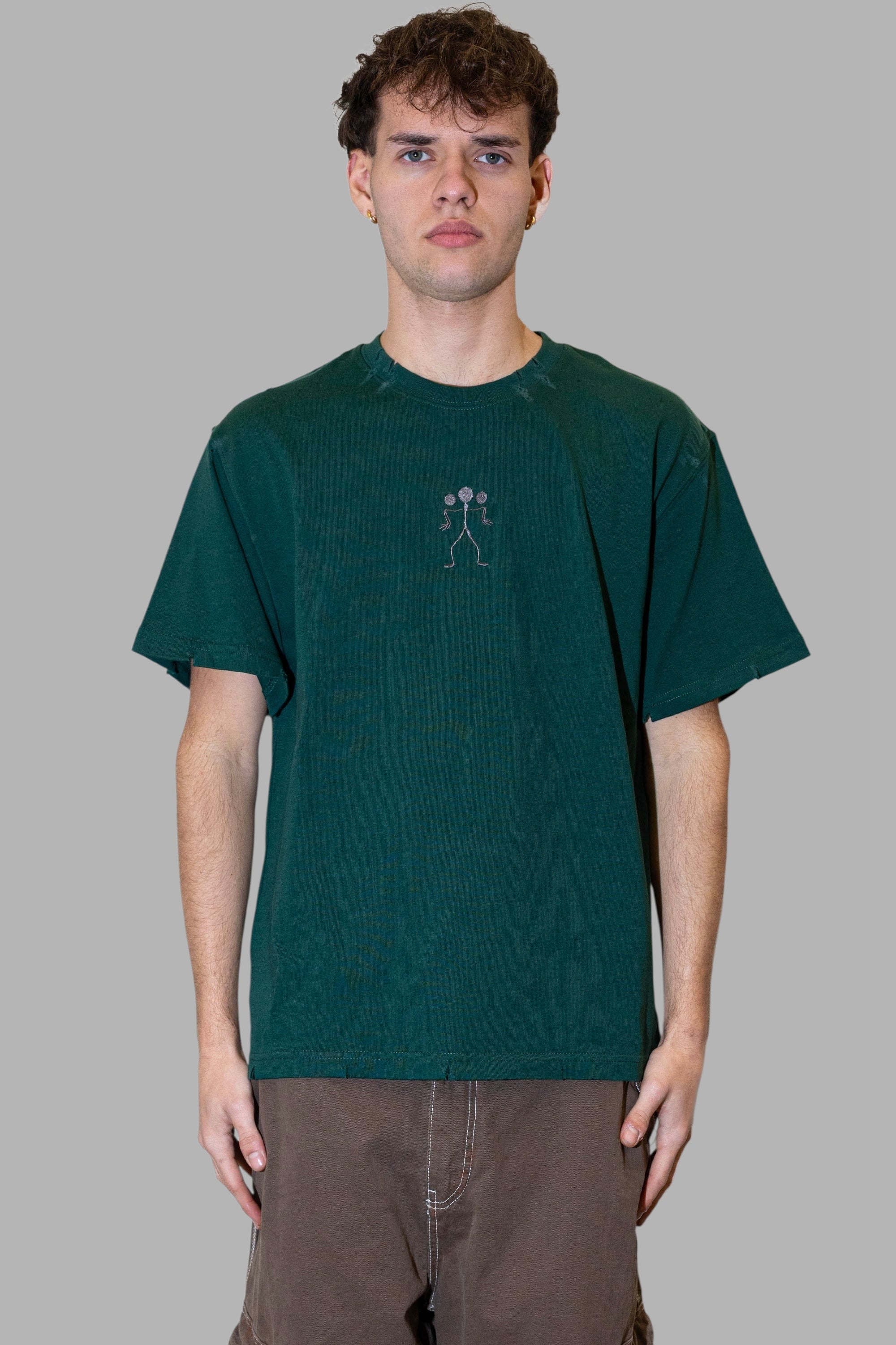 NATIVO DISTRESSED T-SHIRT VERDE