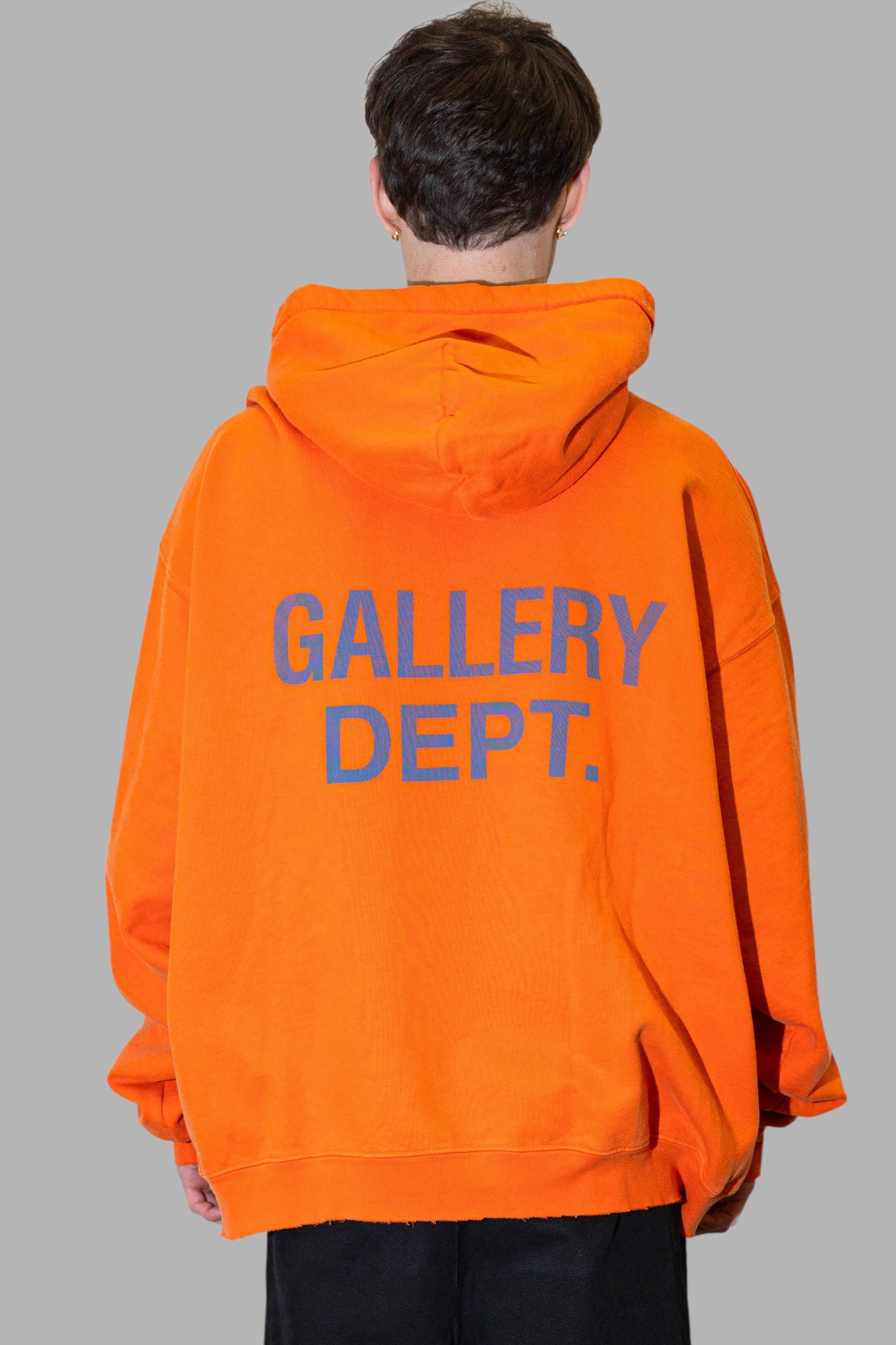 GALLERY DEPT- HOODIE ARANCIONE- LOGO BLU