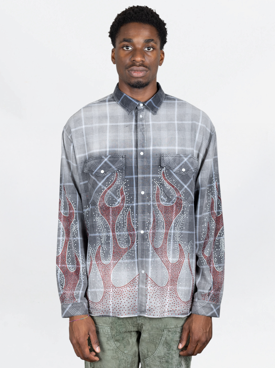 BLACK ISLAND - CAMICIA FIAMME  GRIGIO