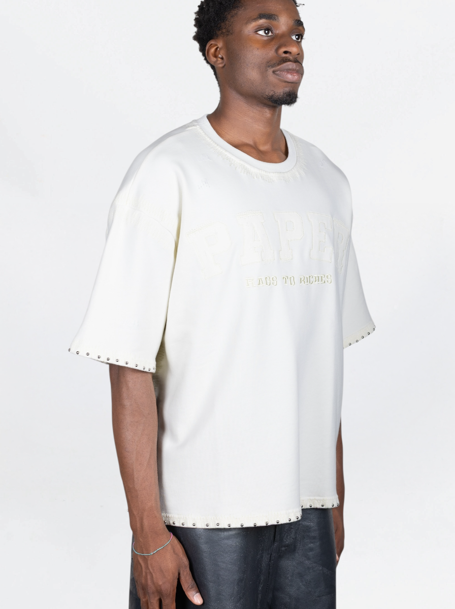 PAPER MONEY - T SHIRT DESTROYER BIANCO