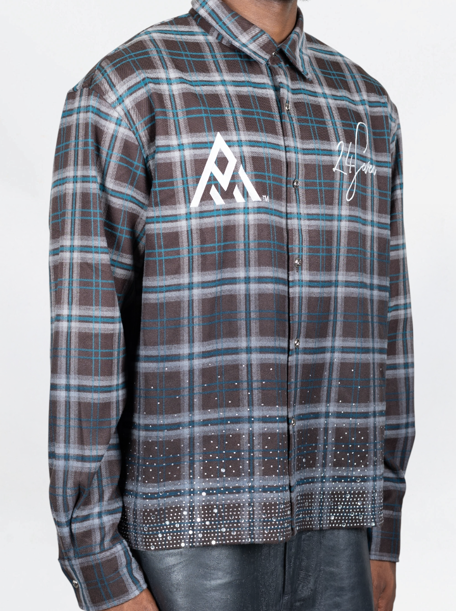 PAPER MONEY - CAMICIA FLANNEL - BLU BLU