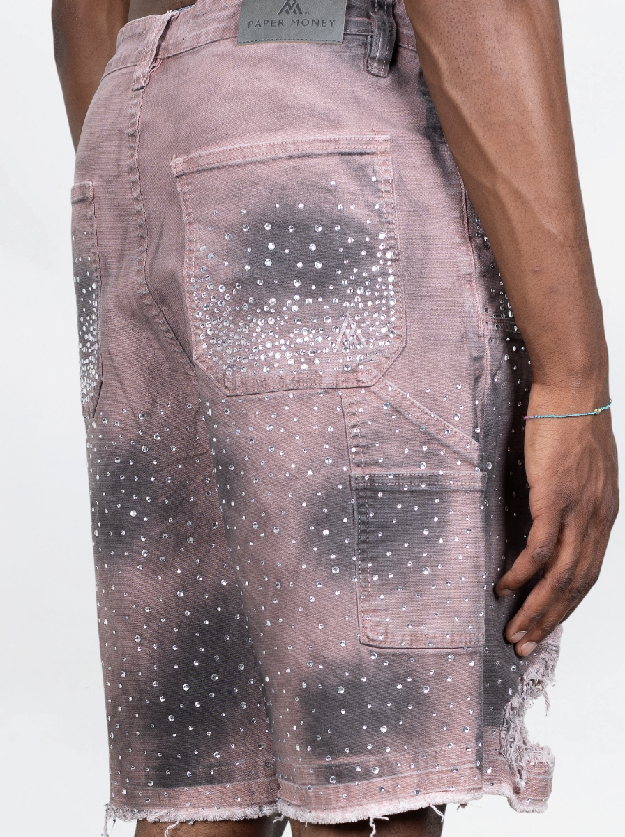 PAPER MONEY - SHORTS CRYSTALIZED LILLA
