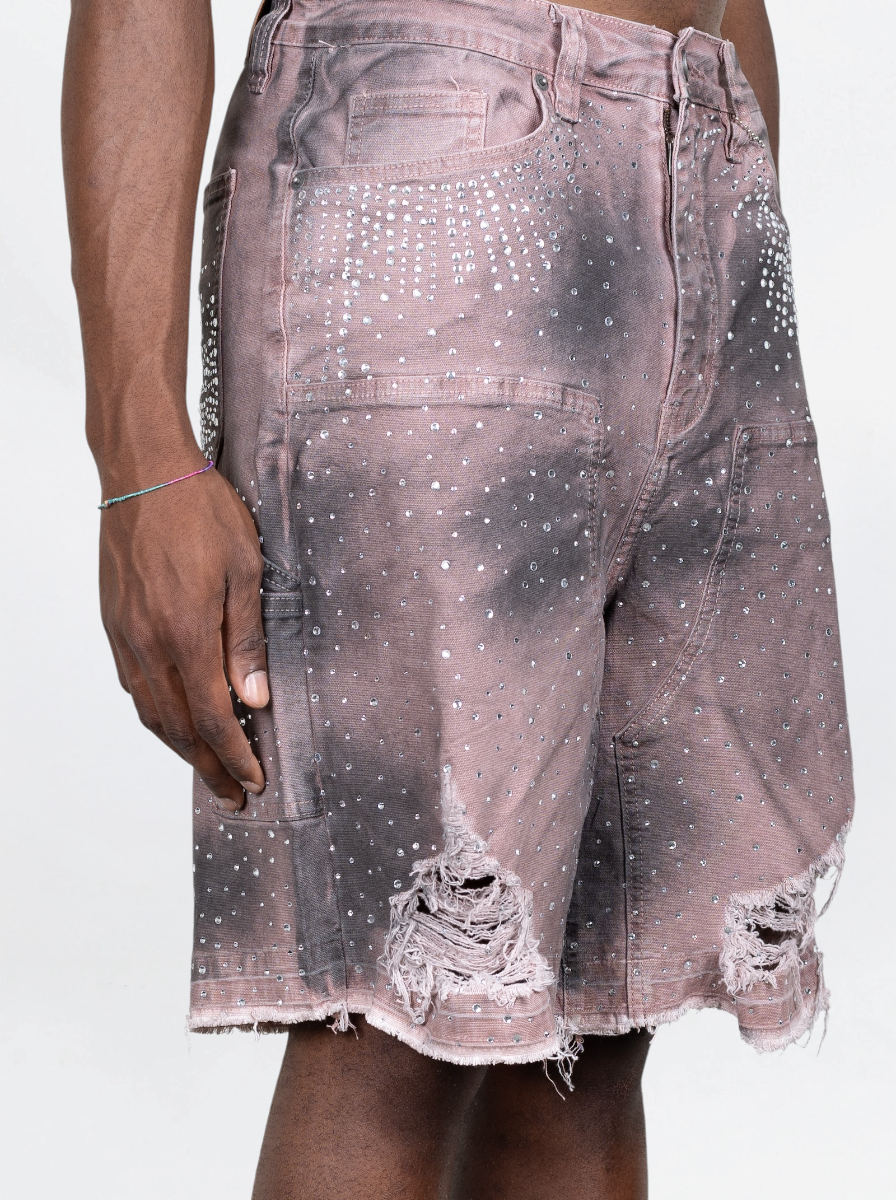 PAPER MONEY - SHORTS CRYSTALIZED LILLA