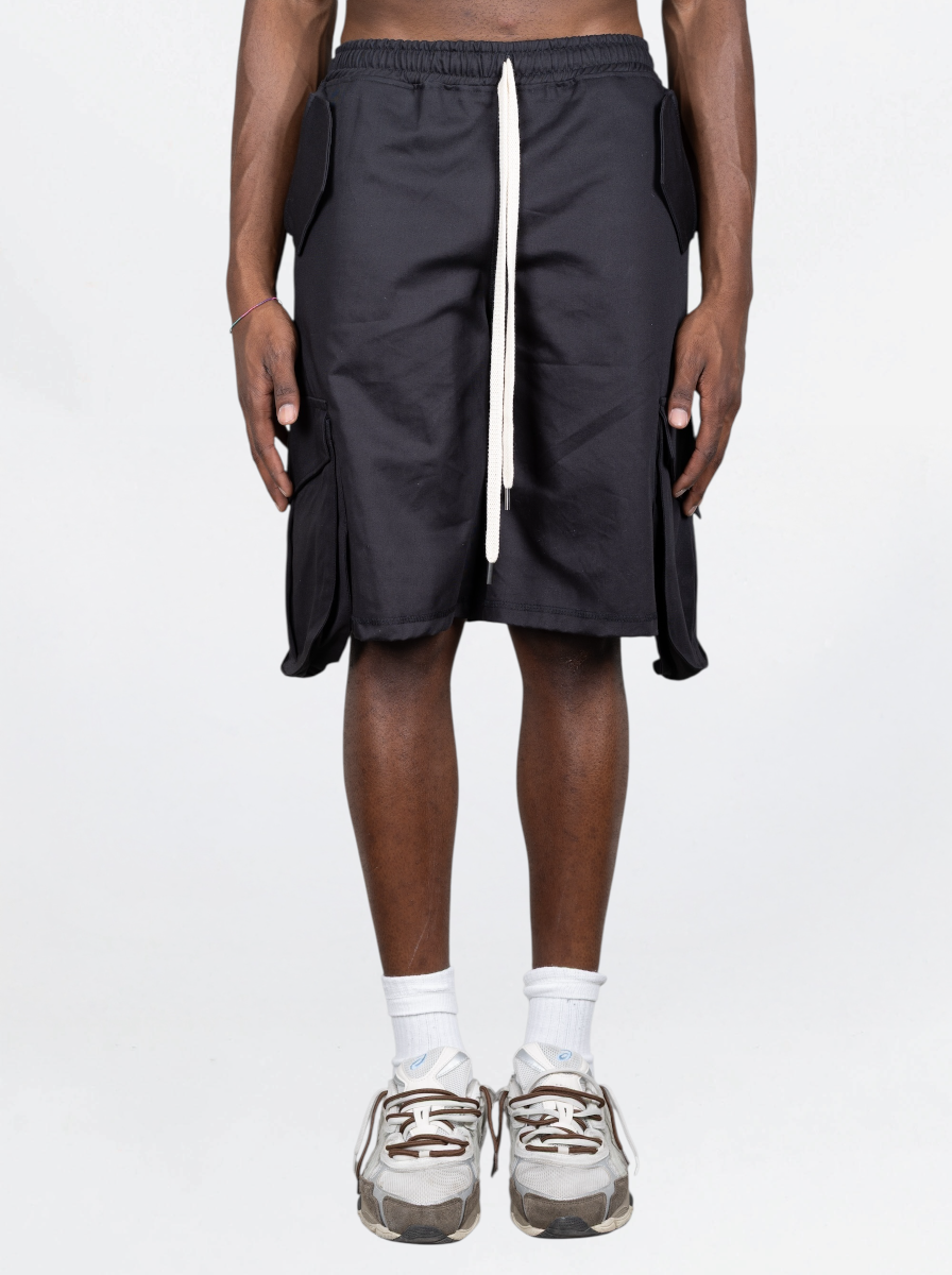 TWO SIDES - CARGO SIDE JORTS  NERO