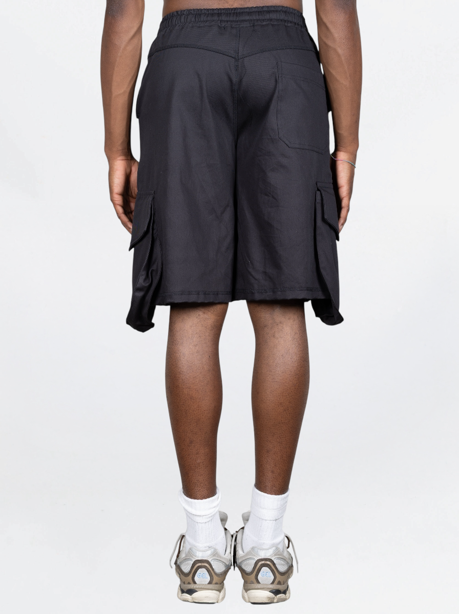 TWO SIDES - CARGO SIDE JORTS  NERO