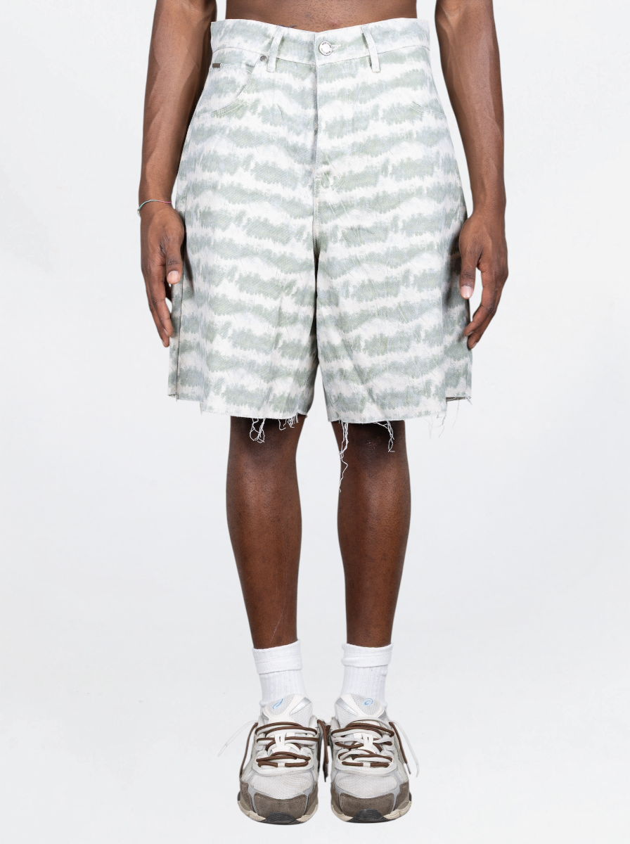 BLACK ISLAND - SHORTS TEXTURED DENIM VERDE