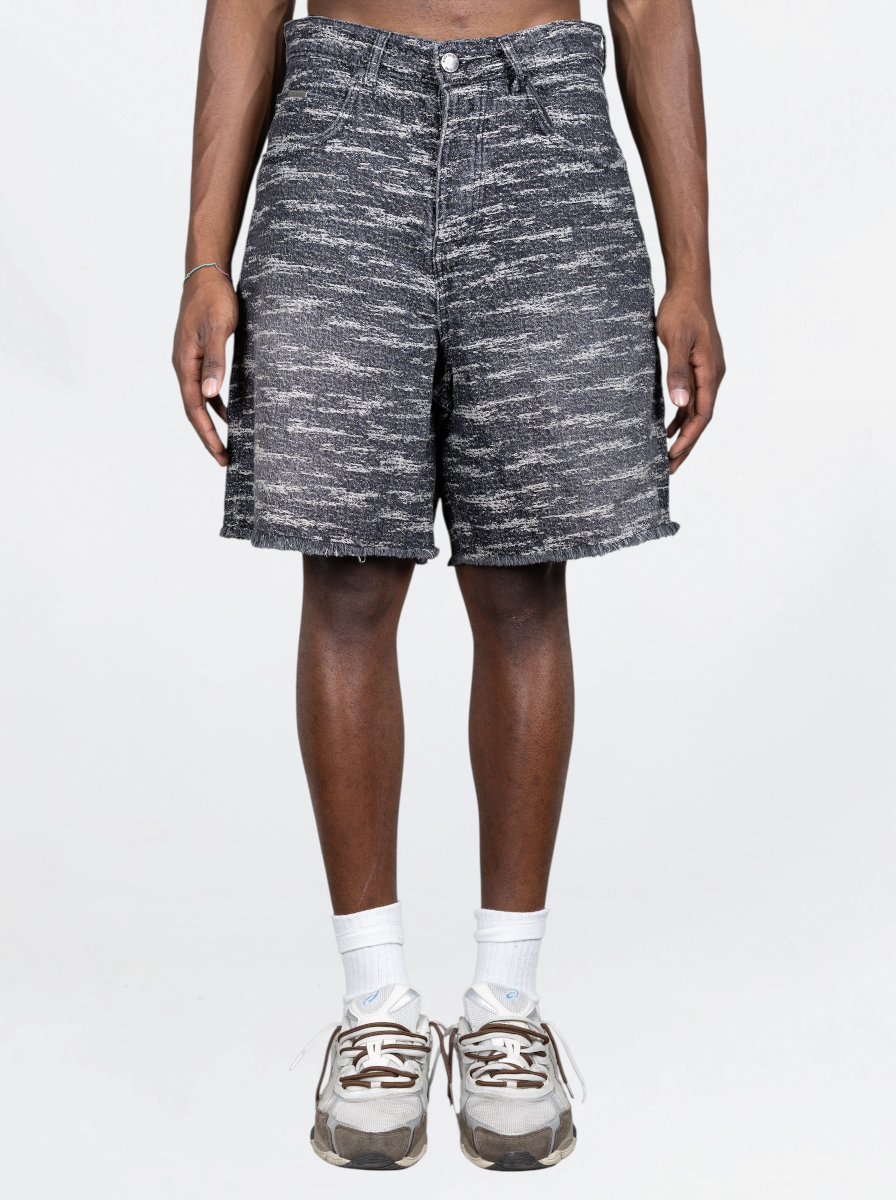 BLACK ISLAND - SHORTS TEXTURED DENIM NERO