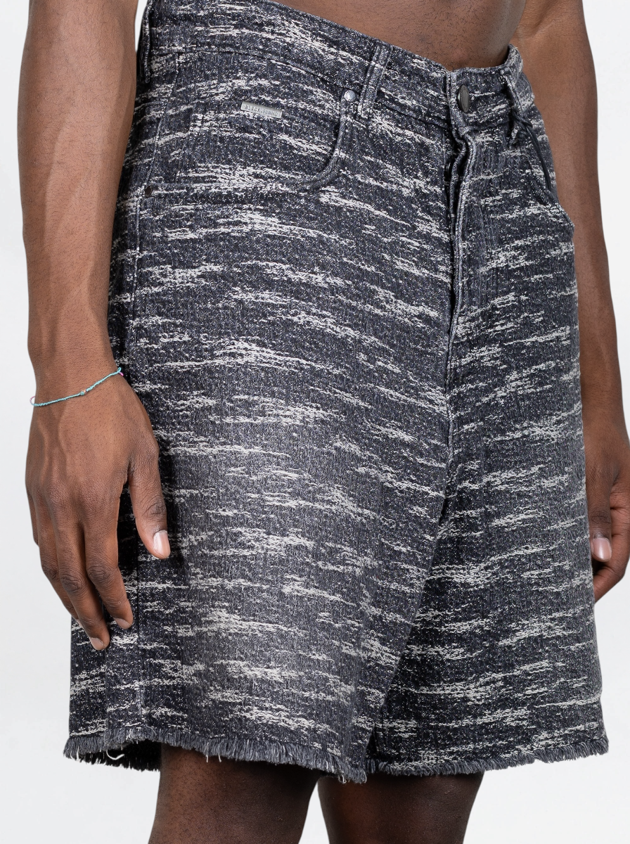 BLACK ISLAND - SHORTS TEXTURED DENIM NERO