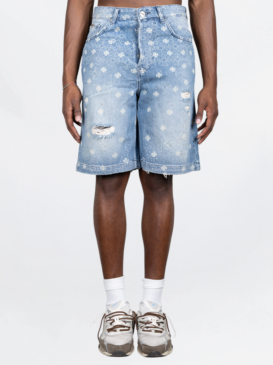 BLACK ISLAND - SHORTS CRYSTLLAZED - DENIM DENIM