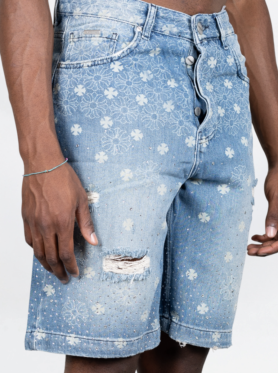 BLACK ISLAND - SHORTS CRYSTLLAZED - DENIM DENIM