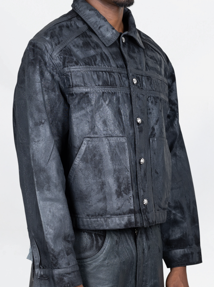 KARMINE - JACKET WAXED - NERO NERO