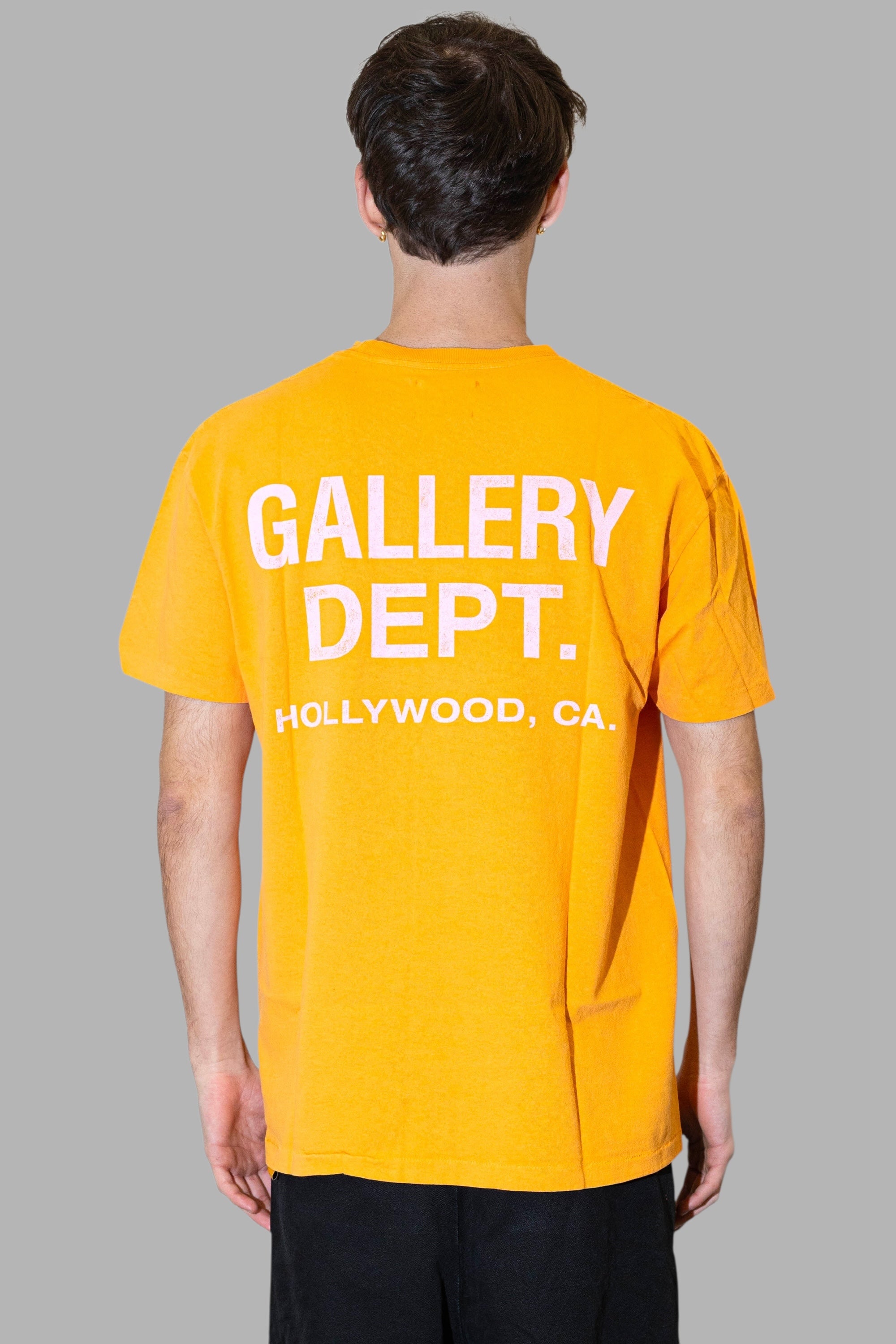 GALLERY DEPT- T-SHIRT ARANCIONE- LOGO ROSA