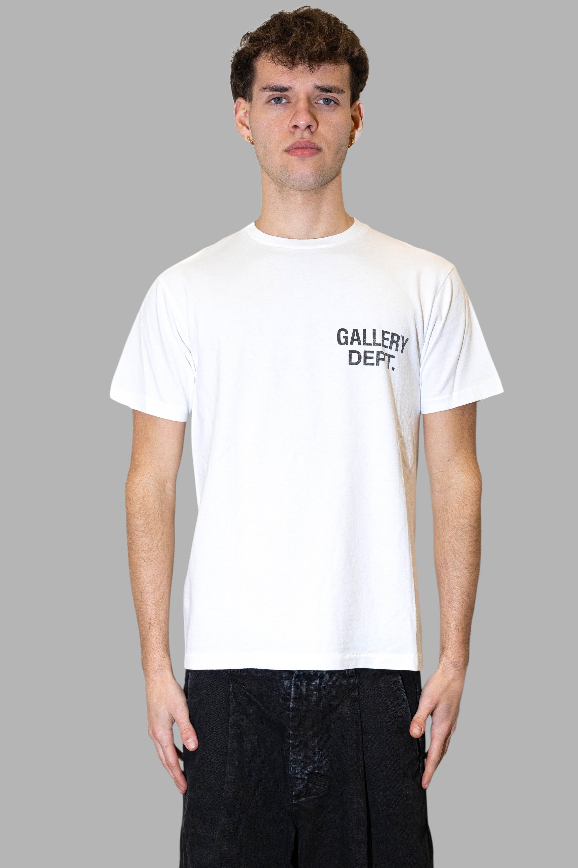 GALLERY DEPT- T-SHIRT BIANCA - LOGO NERO