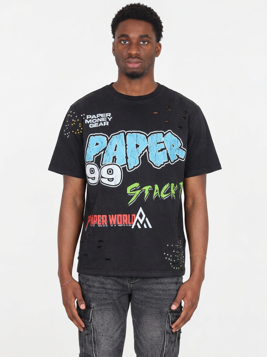 PAPER MONEY - T SHIRT STACK E REPEAT NERO